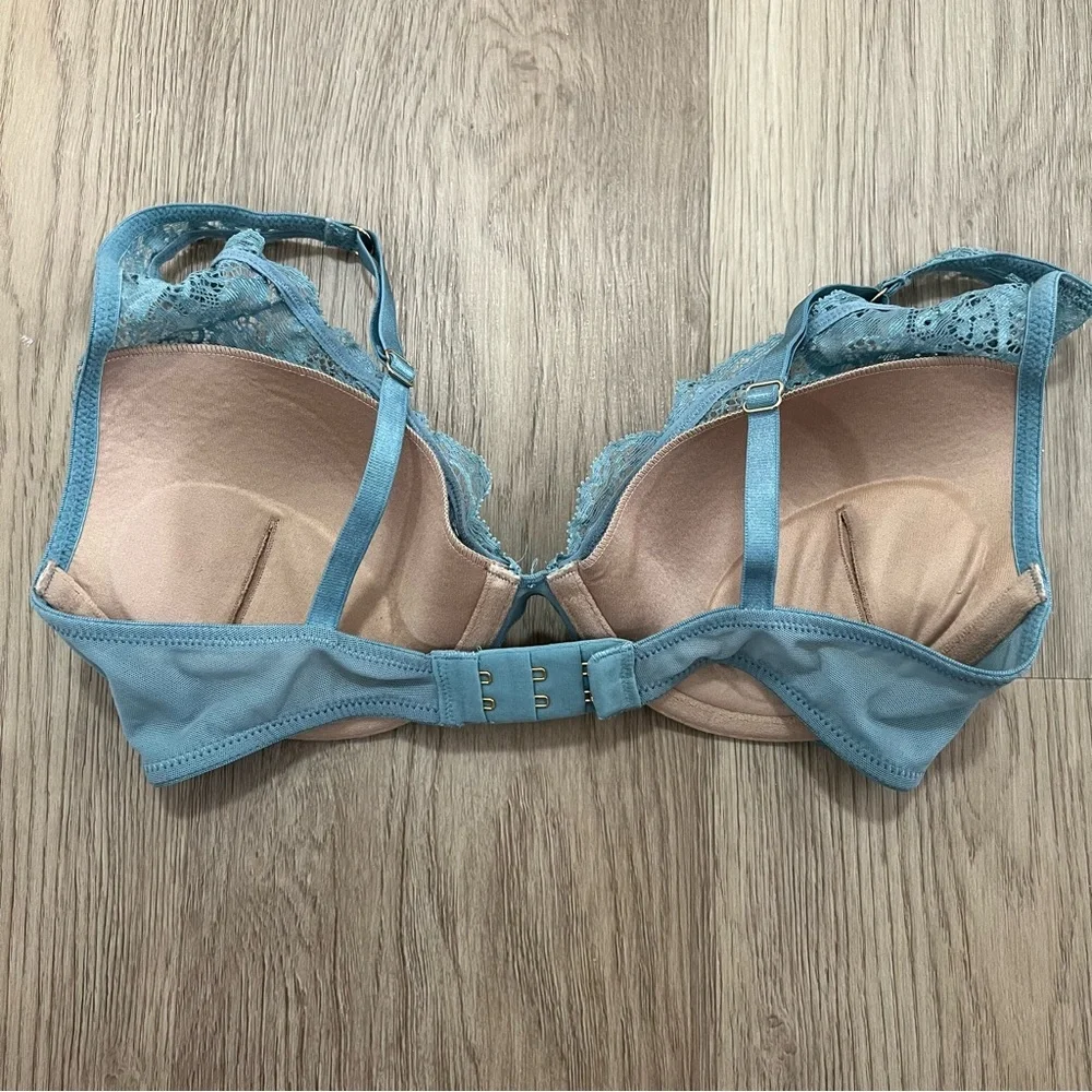 ThirdLove 24/7 Lace Contour Plunge Bra in Soft Blue Size 30D1/2